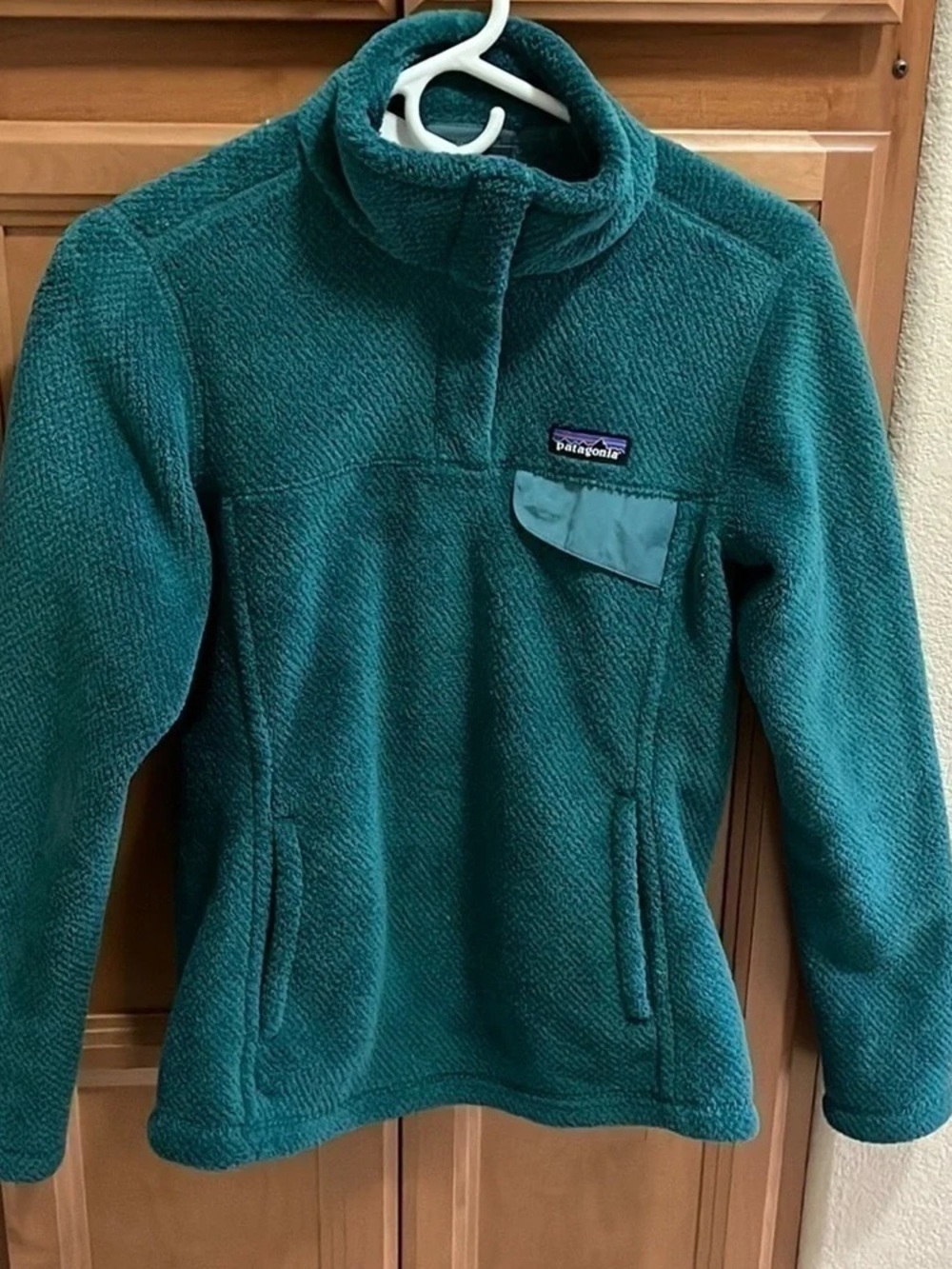 Patagonia Teal Green Fleece Pullover Jacket